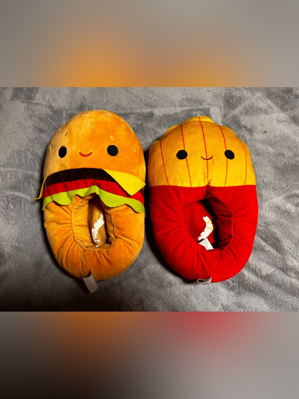 Squishmallows Kids Plush Hamburger & Fries Slipper Set : Size 11-12